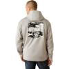 ARIAT mens Tek Fleece 2.0 Camo Pocket Hoodie(Grey Heather)