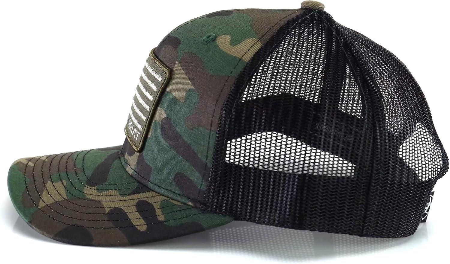 imageARIAT Mens Flexfit American Flag Patriot Snapback Baseball Cap Camo
