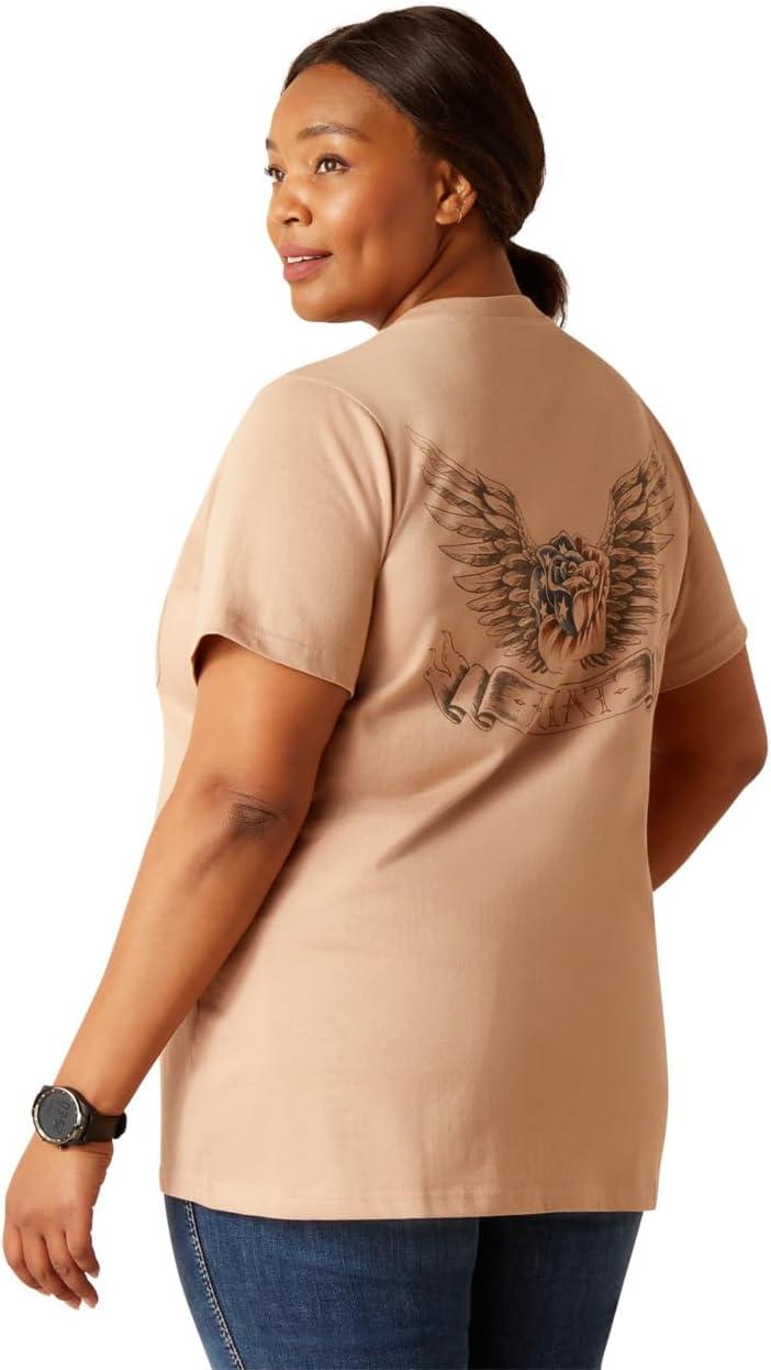 imageARIAT Womens Rebar Cottonstrong Roughneck Graphic TShirtWarm Taupe