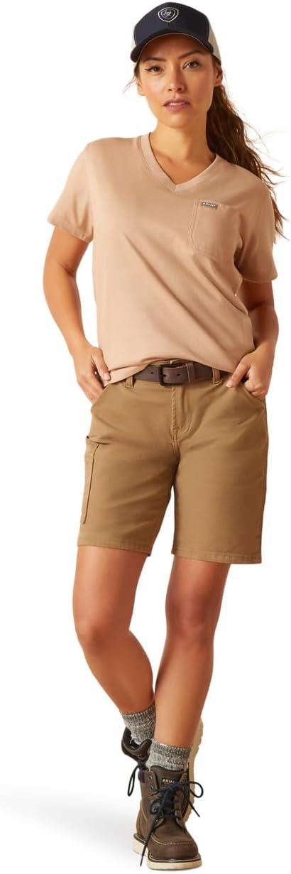 imageARIAT Womens Rebar Cottonstrong Roughneck Graphic TShirtWarm Taupe