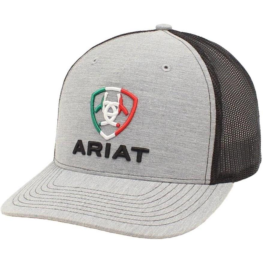 imageARIAT Mens R112 Cap Mexican Flag Grey Black Mesh Back Snapback
