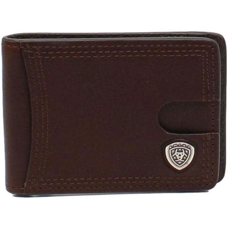 imageARIAT Mens Shield Bifold Money Clip Concho Wallet