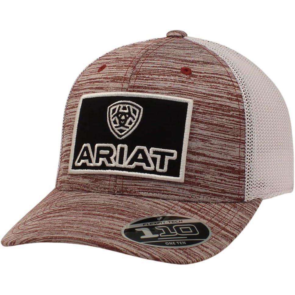 imageARIAT Mens Snapback Flex Fit Shield Logo CapBurgundy