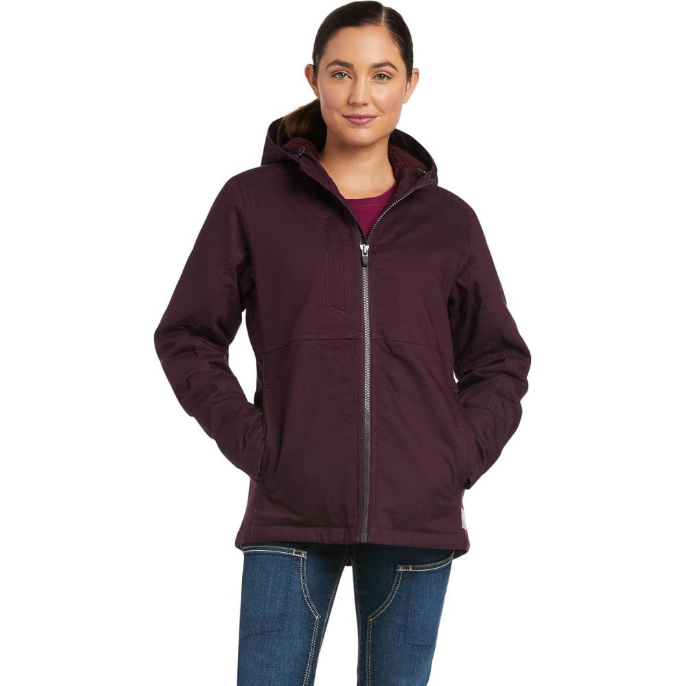imageARIAT Womens Rebar Duracanvas Insulated JacketPlum Perfect