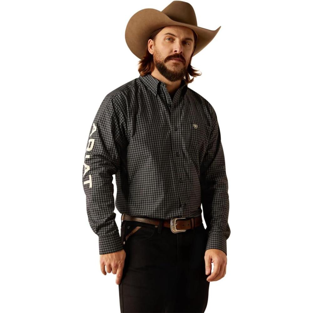 imageAriat Mens Pro Series Gradon Classic Fit ShirtBlackKhaki