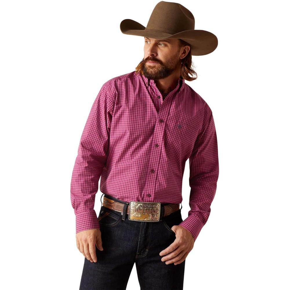 imageAriat Mens Pro Series Gradon Classic Fit ShirtMagenta Purple