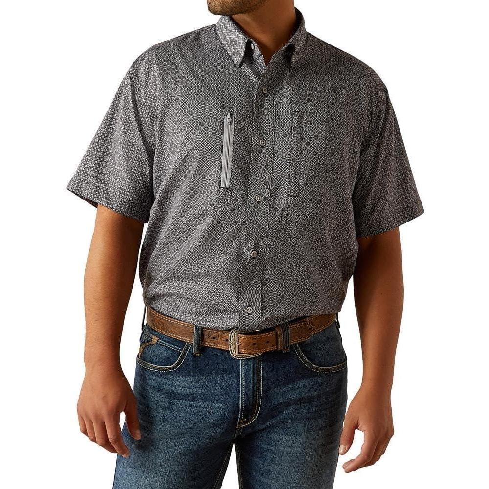 imageAriat Mens Taupe Grey Venttek Short Sleeve ShirtSkyride