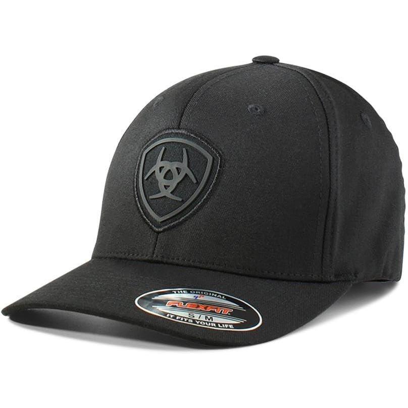 imageMampampF Western Products Ariat Flexfit Black Shield Cap Black SM