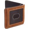 ARIAT Men’s Leather Bifold Money Clip Wallet with American Flag Shield Embroidery(Western)