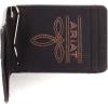 ARIAT Men’s Leather Bifold Money Clip Wallet with American Flag Shield Embroidery(Western)