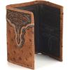 ARIAT Men’s Tri-Fold Ostrich Print Floral Embossed Wallet – A3553202 One Size