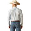 ARIAT White with Blue and Print Kolton Classic Fit Wrinkle Free Collared Men’s Button Down Longsleeve Shirt 10051239(White)