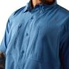 Ariat Mens Taupe Grey Venttek Short Sleeve Shirt(Sapphire)