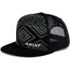 ARIAT Youth Flat Bill Cap with Aztec Pattern, Black