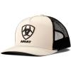 Ariat Mens Embroidered Logo Khaki and Brown Cap