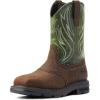 Ariat Men’s Sierra Shock Shield Steel Toe Work Boot(Dark Brown/Grass Green)