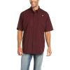 Ariat Mens Taupe Grey Venttek Short Sleeve Shirt(Malbec)