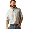 Ariat Mens Taupe Grey Venttek Short Sleeve Shirt(Silver Lining)