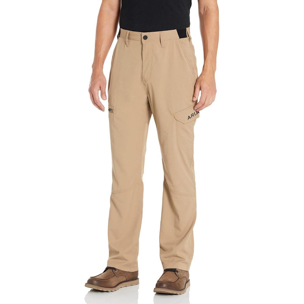 imageARIAT Mens Rebar M5 Straight Work Flow Ultralight Stackable Straight Leg PantField Khaki