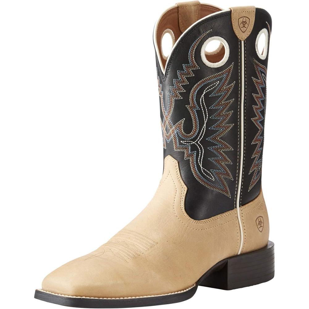 imageAriat Mens Sport Ranger Western BootBunkhouse BeigeLimousin Black