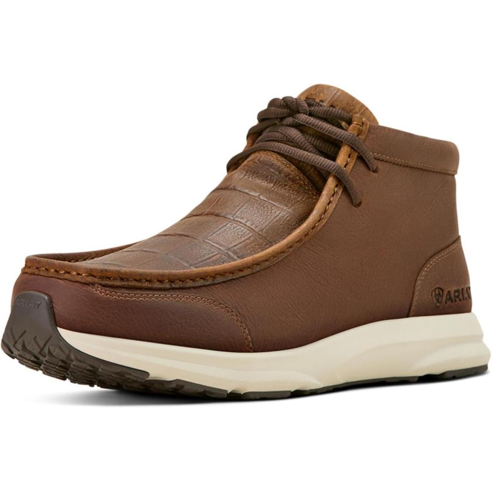 imageAriat Mens Workhog SQ Toe ST Work BootBrown Crocodile PrintRustic Brown