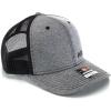 ARIAT Men’s Richardson 112 Snapback Cap, Black Heather with Text Logo, Adjustable Snap Closure, Mesh Back, One Size Fits All