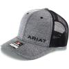 ARIAT Men’s Richardson 112 Snapback Cap, Black Heather with Text Logo, Adjustable Snap Closure, Mesh Back, One Size Fits All
